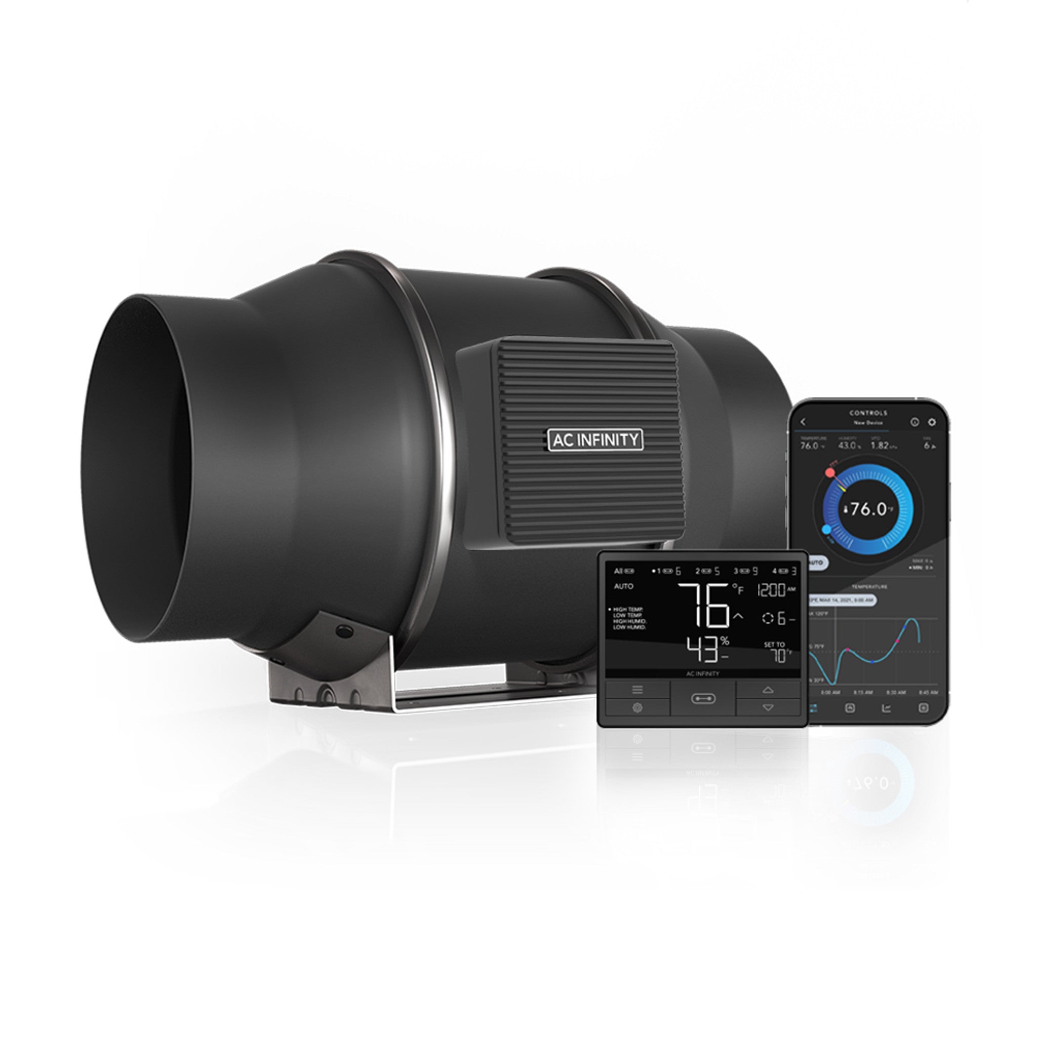 Cloudline T6 kanalvifte med smart kontroller 150 mm