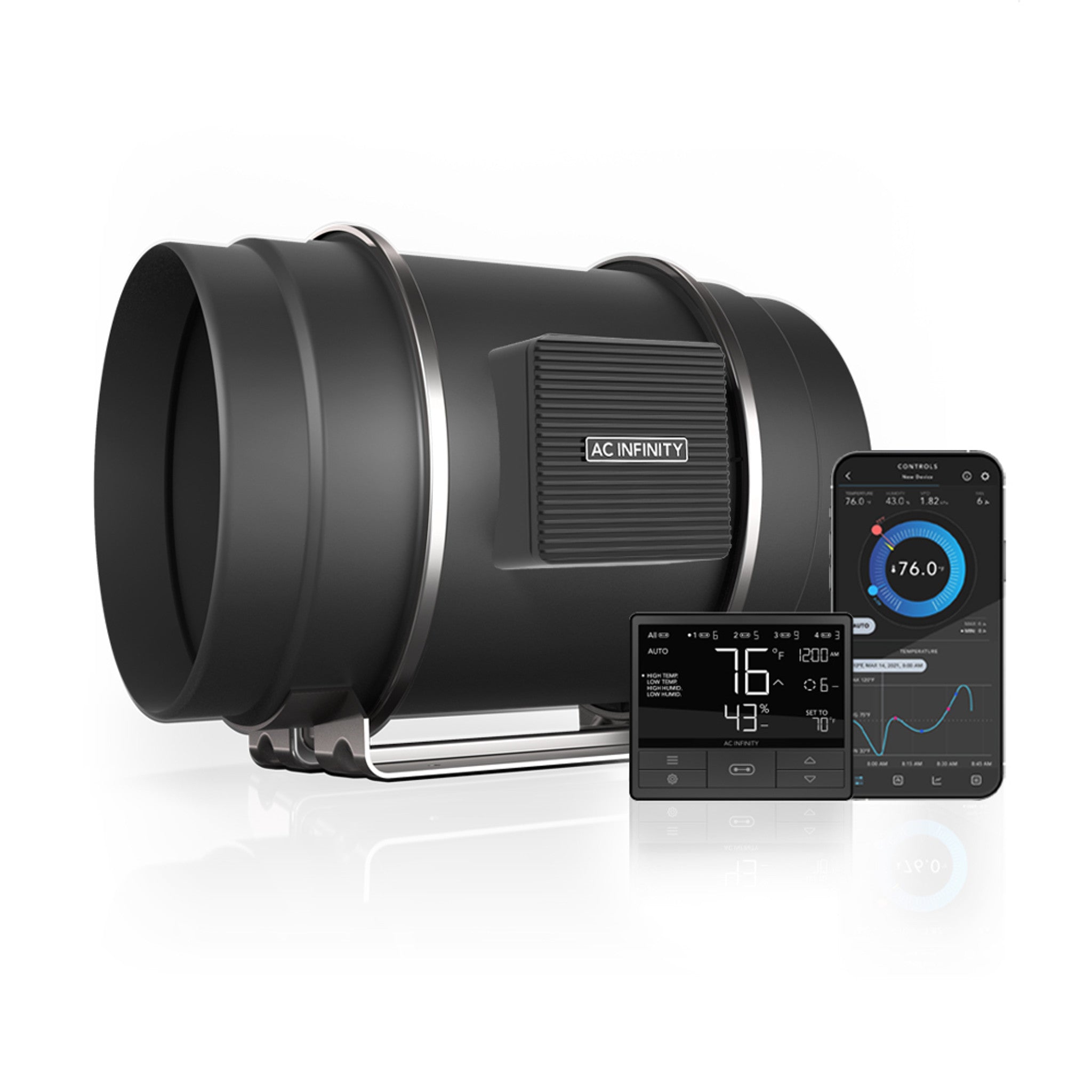 Cloudline T8 kanalvifte med smart kontroller 200 mm