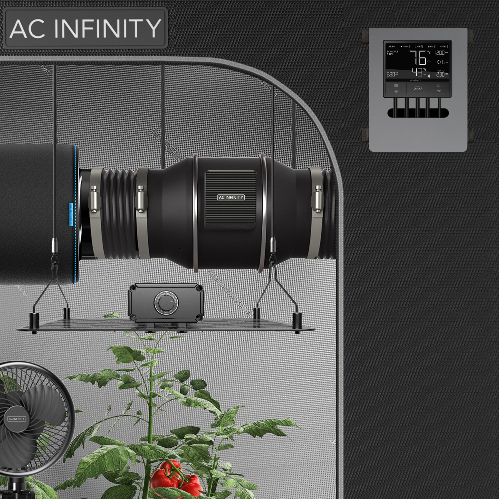 Cloudline T8 kanalvifte med smart kontroller 200 mm