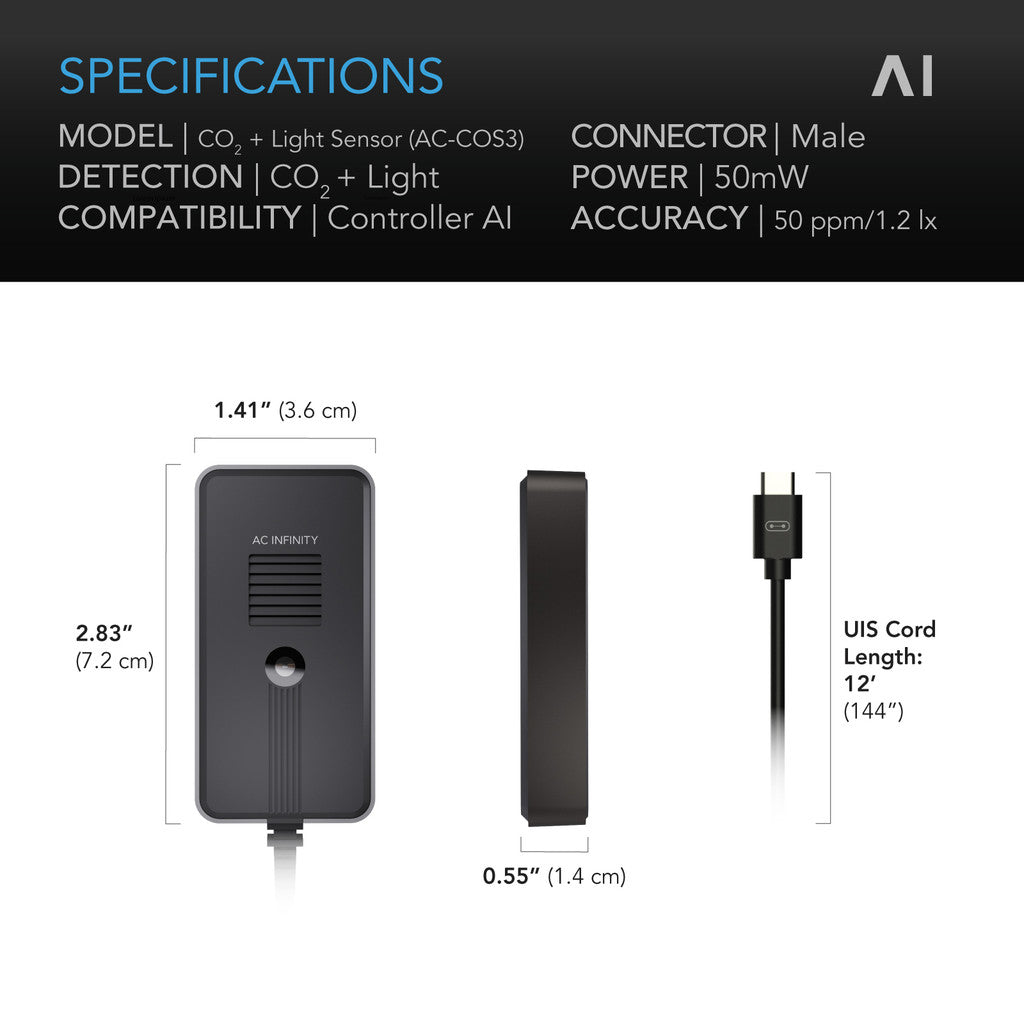 CO2- og lyssensor for Smartkontroller AI+ - Smartvekst.no
