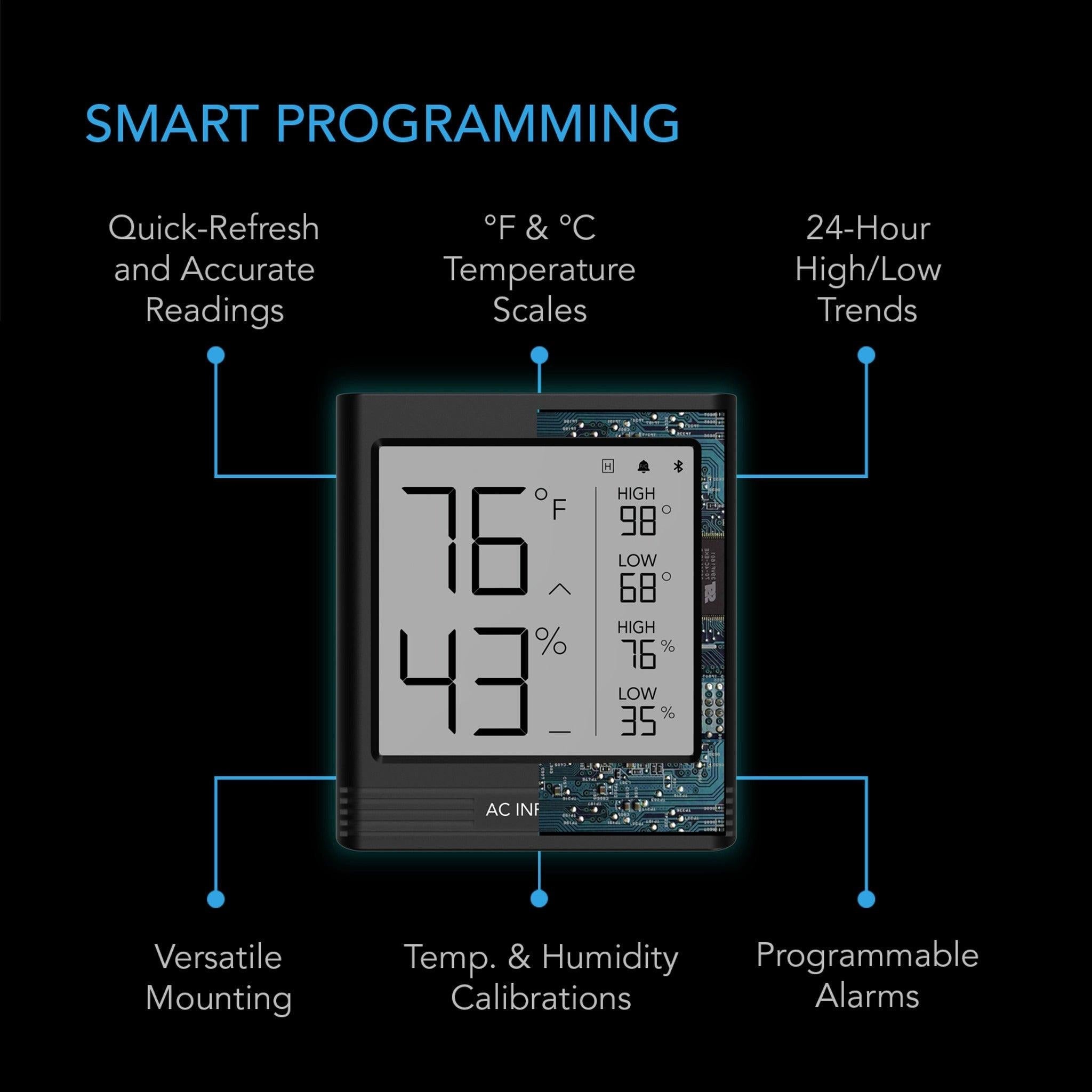Cloudcom B1 Smart thermo-hygrometer med data app - smartvekst.no