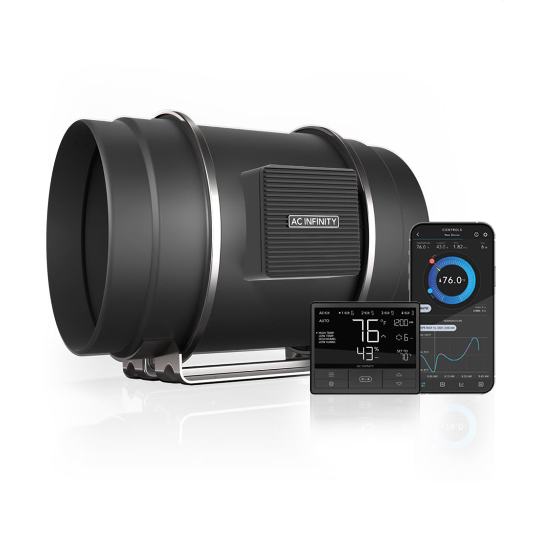 Cloudline T8 kanalvifte med smart kontroller 200 mm