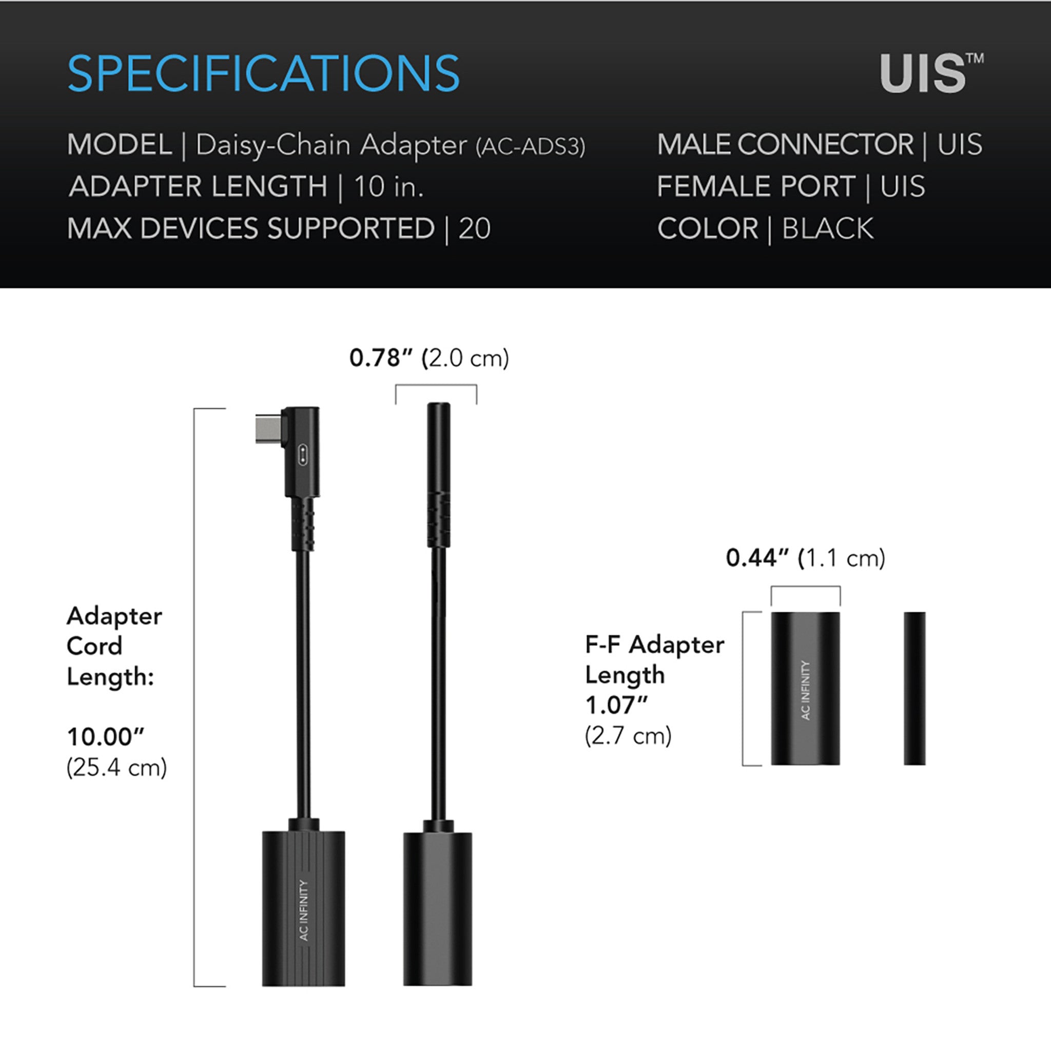 UIS 2-IN-1 Splitter, Daisy-Chain Adapter Dongle
