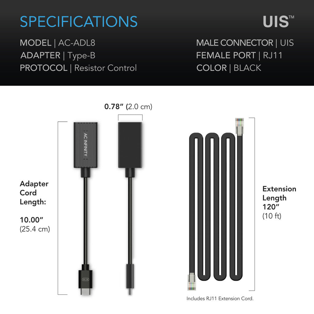 UIS lysadapter type-B, for RJ11/12-koblete lys med motstandsdimmere