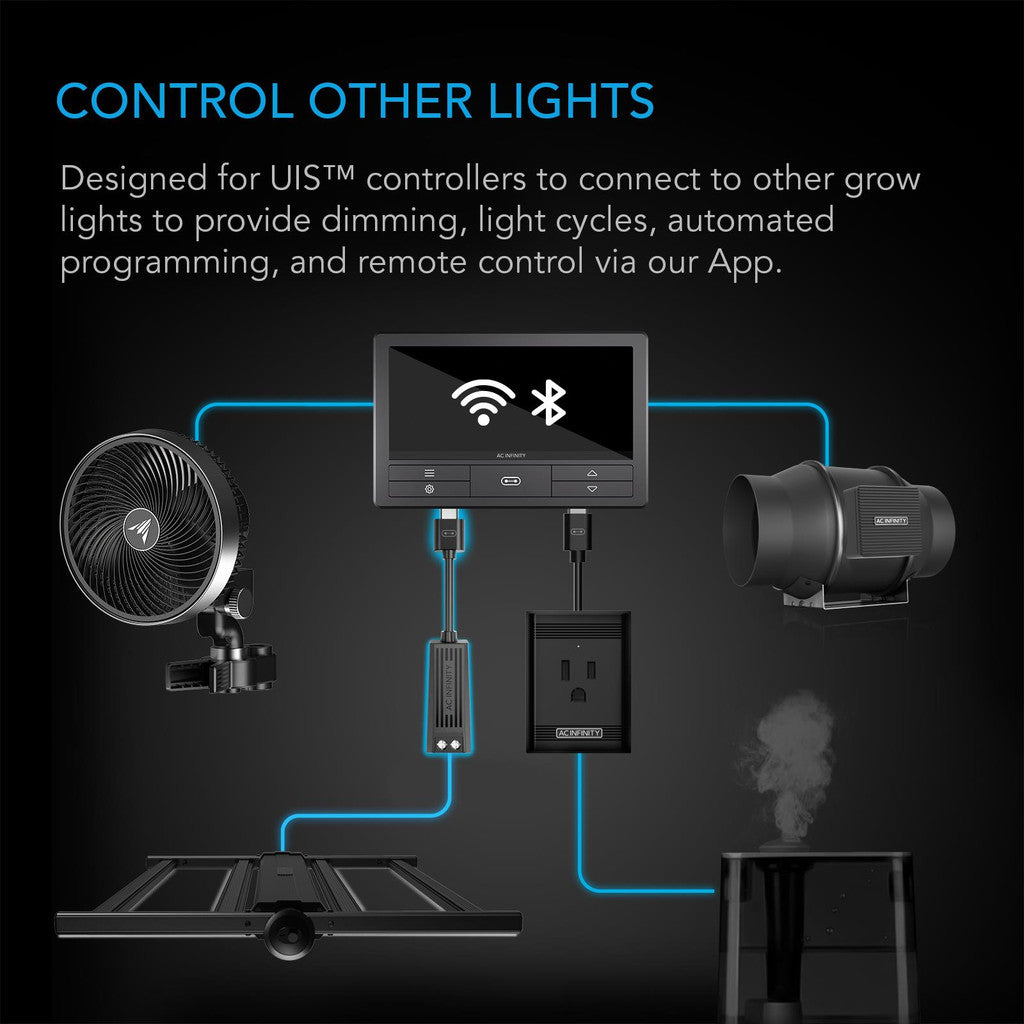 UIS-lysadapter type-D, for LED-vekstlys med drivere som har dimmerkontroll-ledning - Smartvekst.no