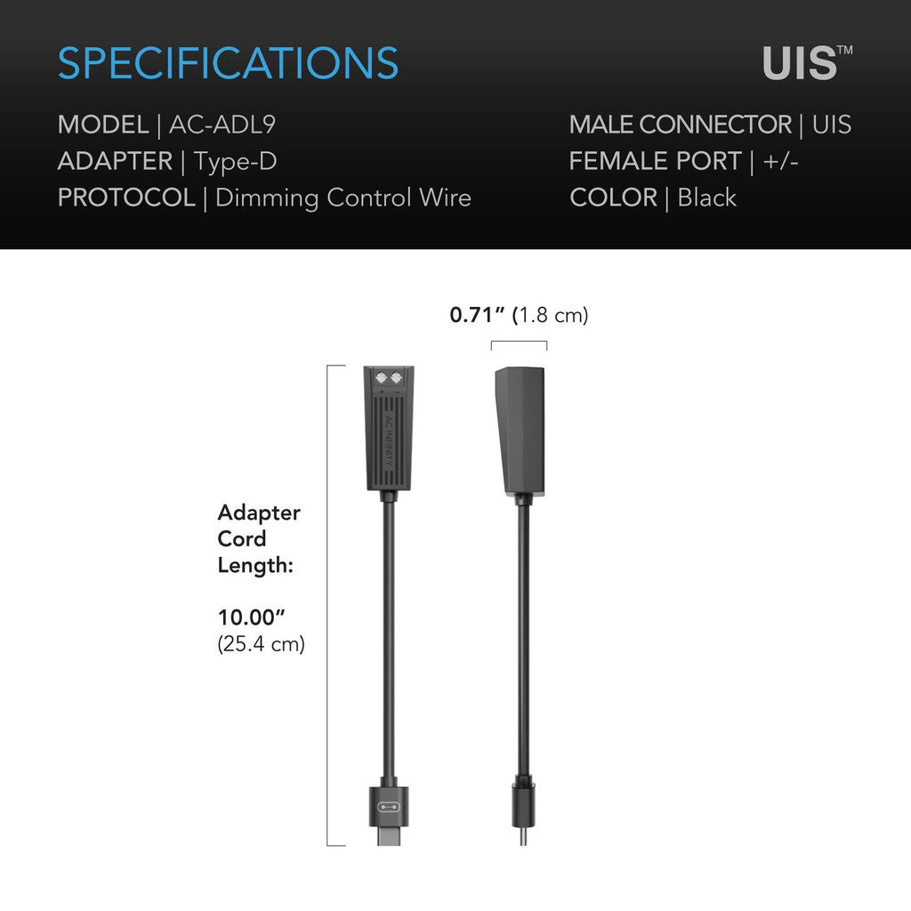 UIS-lysadapter type-D, for LED-vekstlys med drivere som har dimmerkontroll-ledning - Smartvekst.no