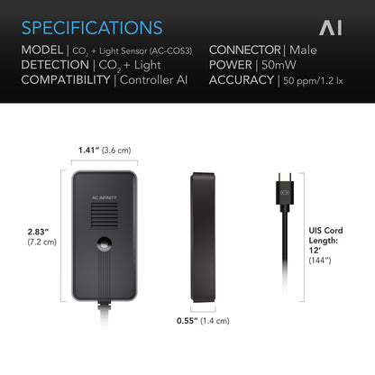CO2- og lyssensor for Smartkontroller AI+ - Smartvekst.no