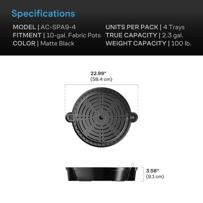 Selvvanningsbaser til stoffpotter XL, 4-pakning - Smartvekst.no