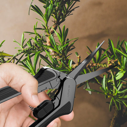 Trimmesaks i rustfritt stål, ergonomisk med buet blader - Smartvekst.no