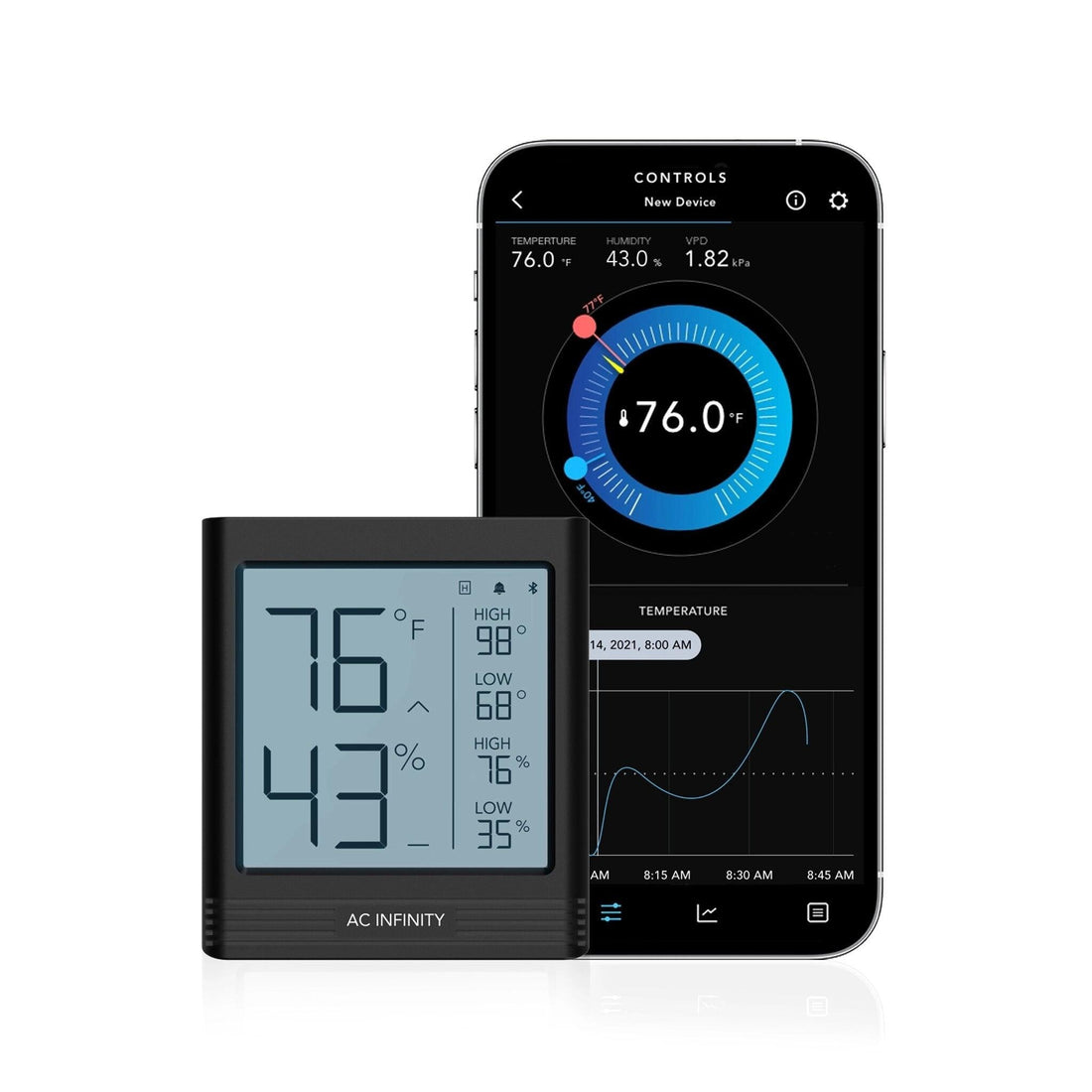 Cloudcom B2 Smart thermo-hygrometer med data app - smartvekst.no